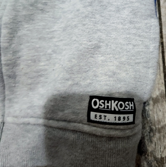 BNWOT! Osh Kosh Bgosh Full Zip Hoodie Colorblocked Grey/Yellow/Blue 18m … - Picture 4 of 6